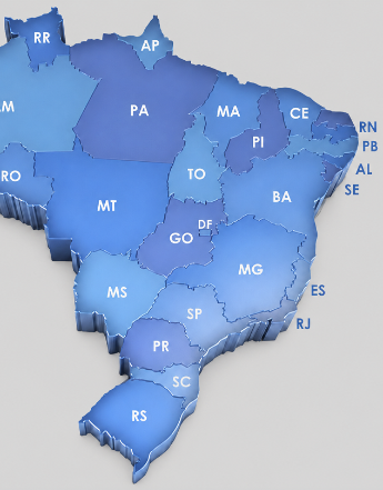 Mapa do Brasil com os estados